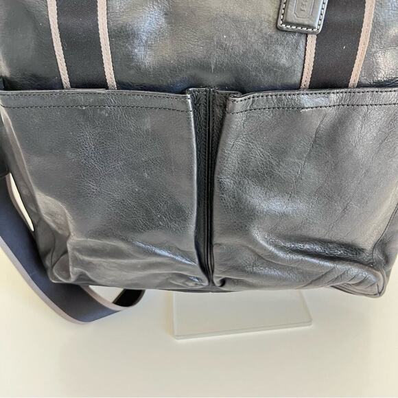 Coach Heritage Web Leather Foldover Tote - Picture 2 of 14